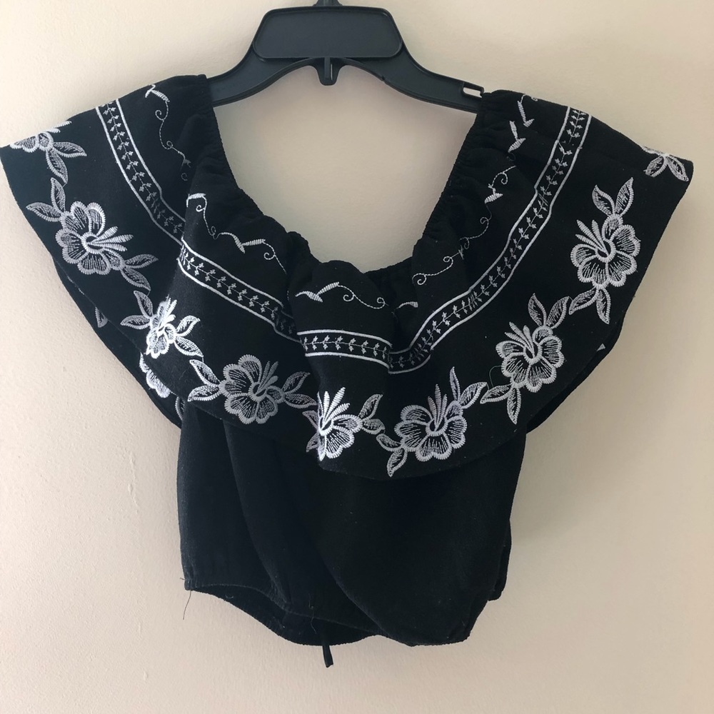 Off the shoulder embroidered top